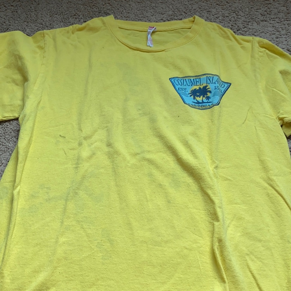 yellow cozumel island tee